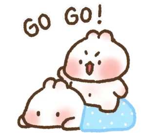 🐇 4dc0fb54 GO GO! мотивация, поддержка, милые, животные, мультфильм telegram sticker