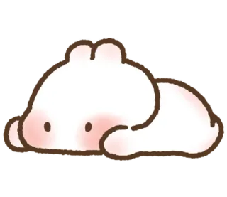 🐇 56b1737f милый, кролик, лежащий, расслабленный, животное telegram sticker