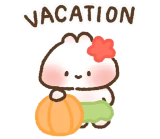 🐇 ae950e74 VACATION отпуск, милый, кролик, каваий, праздник telegram sticker