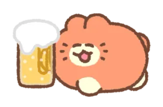 🍊 056bb118 bière, alcool, mignon, animal, lapin telegram sticker