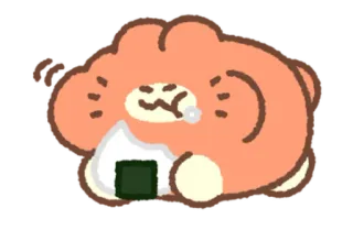 🍊 17ee8667 animal, mignon, onigiri, boule de riz, dessin animé telegram sticker