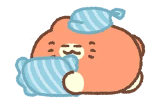🍊 abe09076 animal, sommeil, ours, oreiller, mignon, sieste telegram sticker