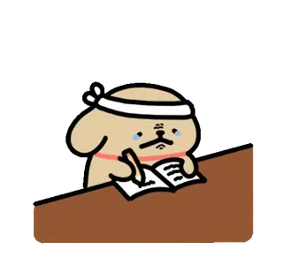 🦮 4d0a7a52 Hund, lernen, schreiben, traurig, Tisch, kawaii telegram sticker