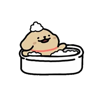 🦮 dcb133ea Hund, Welpe, Bad, Schaumbad, süß, Cartoon telegram sticker