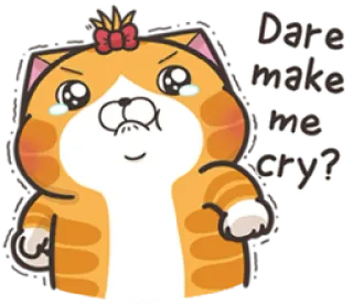 😜 8c9f8b0b Dare make me cry? 猫, 可爱, 贴纸, 生气, 哭泣 telegram sticker