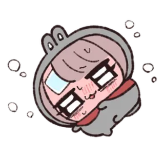 🦀 26fdd545 น่ารัก, คาวาอิ, การ์ตูน, เสื้อฮู้ดสัตว์ telegram sticker