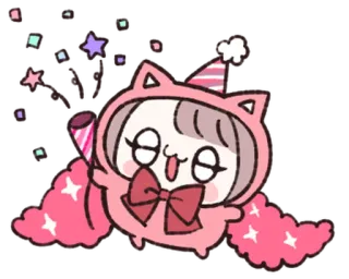🦀 c4da21ad ฉลอง, ปาร์ตี้, น่ารัก, คาวาอิ, วันเกิด telegram sticker