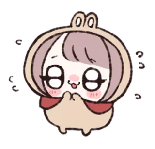 🦀 e56dd76a การ์ตูน, น่ารัก, สัตว์, เสื้อฮู้ด, คาวาอิ telegram sticker