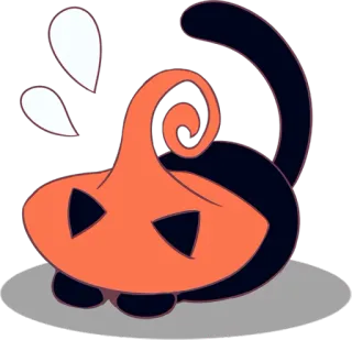 😣 873238e7 gato, fofo, animal, desenho animado, halloween, abóbora telegram sticker