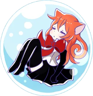 💧 959d2b8e Anime, Kawaii, Gato, Chibi, Fofo, Mangá telegram sticker