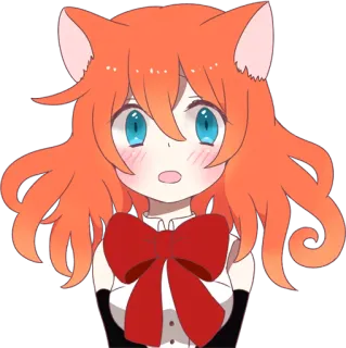 😳 d1ecac86 Anime, Desenho animado, Catgirl, Fofo, Neko telegram sticker