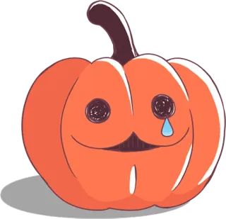 😢 e148a04a abóbora, halloween, chorando, triste, outono, outono telegram sticker