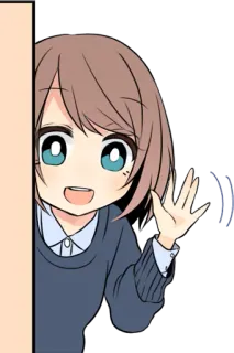 👋 1c979bd0 动漫, 卡通, 女孩, 挥手, 可爱 telegram sticker