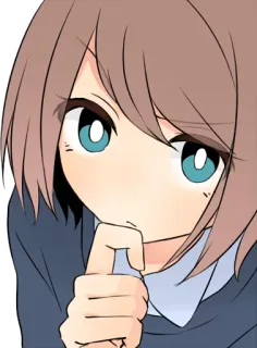 🤔 279444ec 动漫女孩, 漫画, 可爱, 沉思, 思考 telegram sticker