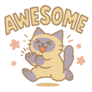 🐈‍⬛ 113ddd42 AWESOME kat, schattig, dier, positief, geweldig telegram sticker