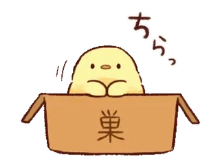 😱 f99d3eed ちらっ 병아리, 상자, 보는, 귀여운, 엿보기, 일본 telegram sticker