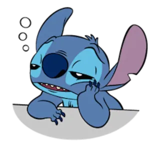 😴 2b32107e Stitch Lilo & Stitch สติทช์, ลีโล่ แอนด์ สติทช์, ดิสนีย์, การ์ตูน, ง่วง, เบื่อ telegram sticker