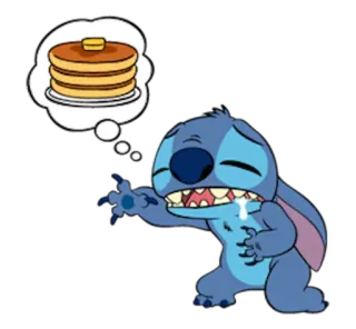 🍰 6a73a9ea Stitch Lilo & Stitch สติทช์, แพนเค้ก, หิว, การ์ตูน, น่ารัก, ดิสนีย์ telegram sticker