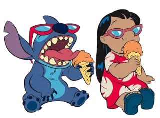🍦 9f030973 Stitch Lilo & Stitch สติทช์, ลิโล่, ไอศกรีม, การ์ตูน, ดิสนีย์, แอนิเมชั่น telegram sticker