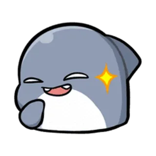 💤 af0f3001 dauphin, mignon, dessin animé, animal, joyeux whatsapp sticker