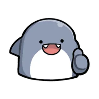 😕 e4a64681 requin, animal, dessin animé, mignon, pouce levé whatsapp sticker