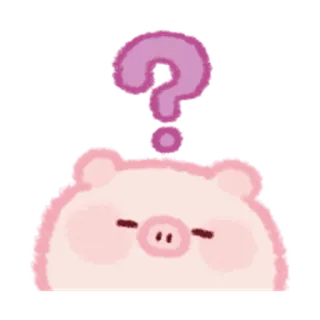 🔞 081093c9 cochon, point d'interrogation, mignon, animal, rose telegram sticker