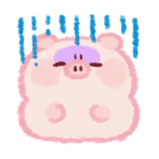 😡 6b335313 cochon, triste, pleurer, dessin animé, animal, mignon, kawaii telegram sticker
