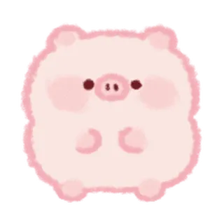 😝 6c442f94 cochon, mignon, animal, rose, kawaii, dessin animé, autocollant telegram sticker