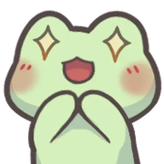 🐸 0479234b żaba, słodki, szczęśliwy, iskrzący, podekscytowany, błagalny whatsapp sticker