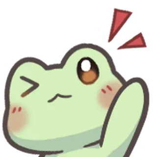 🐸 0a9c224a żaba, słodki, kawaii, zwierzę, kreskówka, mrugnięcie whatsapp sticker