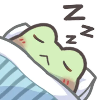 🐸 2da8aa86 żaba, śpiący, słodki, kreskówka, zzz, senny whatsapp sticker