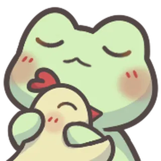 🐸 5d576f31 żaba, kurczak, zwierzę, słodkie, kawaii, kurczak whatsapp sticker