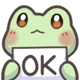 🐸 609e5189 OK żaba, słodkie, zwierzę, mem, ok whatsapp sticker