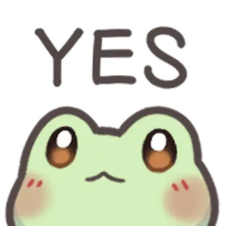 🐸 7a8f503f YES żaba, słodkie, tak, zwierzę, kawaii whatsapp sticker