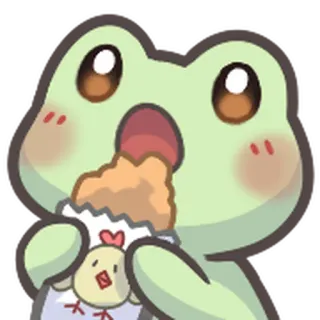 🐸 7fd89b4f żaba, je, słodki, zwierzę, kawaii whatsapp sticker