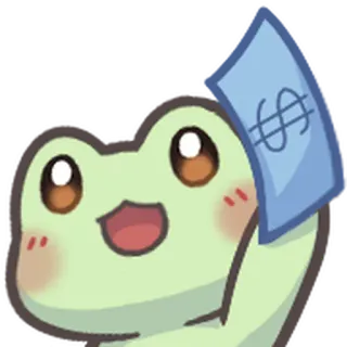 🐸 941bbb5e żaba, pieniądze, słodkie, kreskówka whatsapp sticker