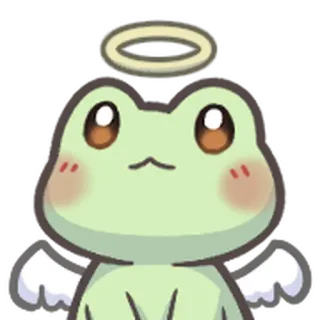 🐸 c43bae6a żaba, anioł, słodki, kawaii, halo, skrzydła whatsapp sticker