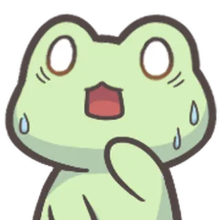 🐸 da068f94 żaba, słodki, kreskówka, zmartwiony, nerwowy, spocony whatsapp sticker