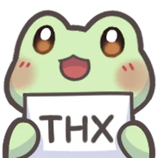 🐸 da85f225 THX żaba, dziękuję, dzięki, słodki, zwierzę whatsapp sticker