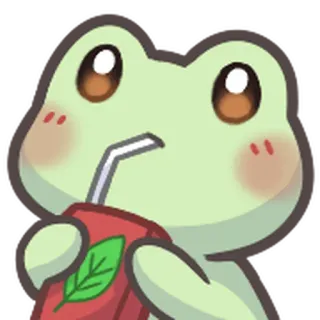 🐸 fa6161b9 żaba, słodki, kawaii, napój, zwierzę whatsapp sticker