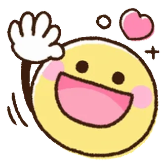 ⭐ cd654b87 smiley, cute, waving, emoji, heart, yellow telegram sticker