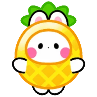 ⭐ 3e2da51b piña, fruta, lindo, kawaii, conejo telegram sticker