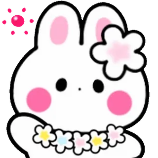 ⭐ a7f6a040 conejo, lindo, flor, animal, kawaii telegram sticker