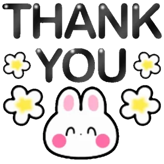 ⭐ b419585c THANK YOU gracias, flores, conejo, saludo telegram sticker