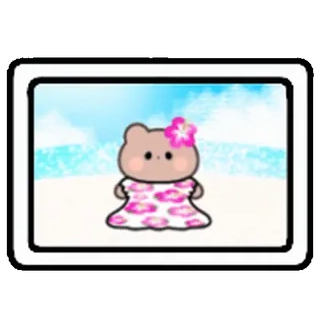 ⭐ e696c847 playa, flor, lindo, oso, vestido telegram sticker