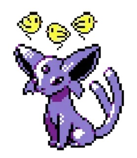 🦁 884e9baf Espeon Pokemon Pokemon, Espeon, Video game, Monster, imut, ungu, makhluk telegram sticker