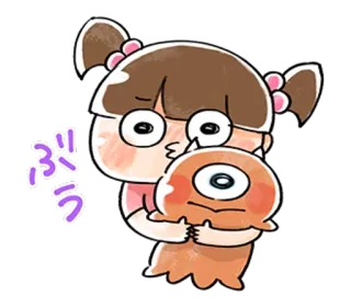 🐰 94af6821 ぶら cartoon, anime, japanese, girl, monster telegram sticker