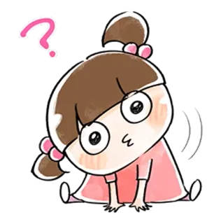 ❓ 9b24f8df cartoon, question, thinking, girl, cute telegram sticker
