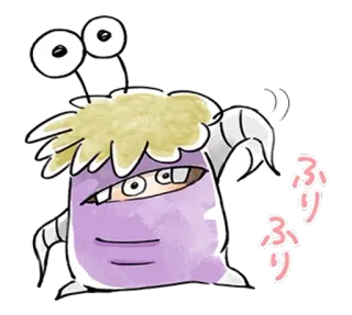 🐰 a6338622 ふりふり cute, cartoon, monster, Japanese telegram sticker