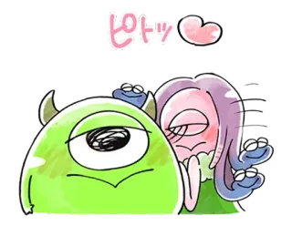 🐰 dabc53dd ピトッ cartoon, cute, monster, character, sticker, kawaii, kiss telegram sticker